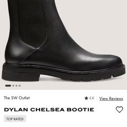 Brand New (with Box) Stuart Weitzman Dylan Chelsea Boots (Black Leather Size 8.5) 