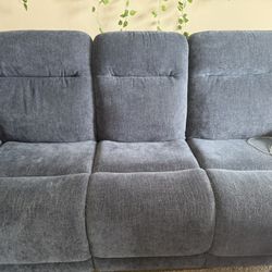 Blue Recliner Both Sides Sofa 