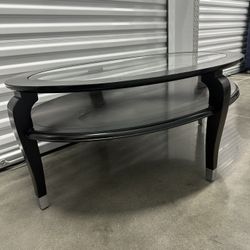 Black Glass Inset Coffee Table