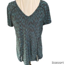 SZ XL Blue/black Butter Soft  Stretch Yoga Scrub top by Velocity