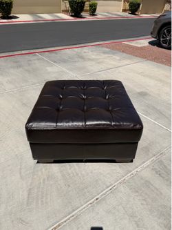 Dark Brown leather like ottoman
