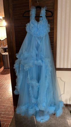 Blue maternity dress