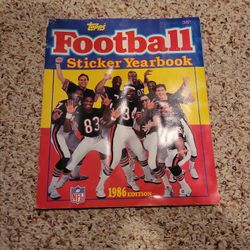 1986 Topps Football Sticker Yearbook Featuring The 85 Bears