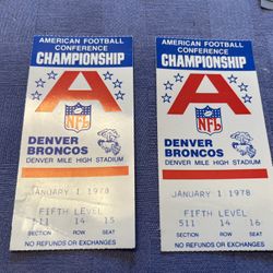 Denver Broncos Jan 1 , 1978 Football Mile High Stadium Ticket Qty 2 