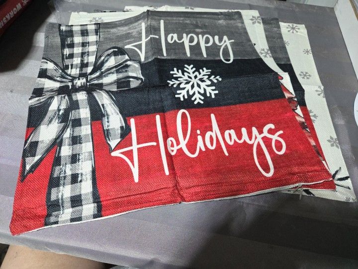 NEW HOILDAY SLIP COVERS SET OF 4