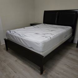 Queen Bed Frame With Bedside Tables
