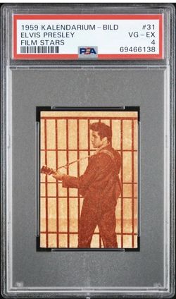 1959 Kalendarium-Bild Film Stars ELVIS PRESLEY JAILHOUSE ROCK PSA 4!! Pop 1 NONE HIGHER..ROOKIE CARD! Rare
