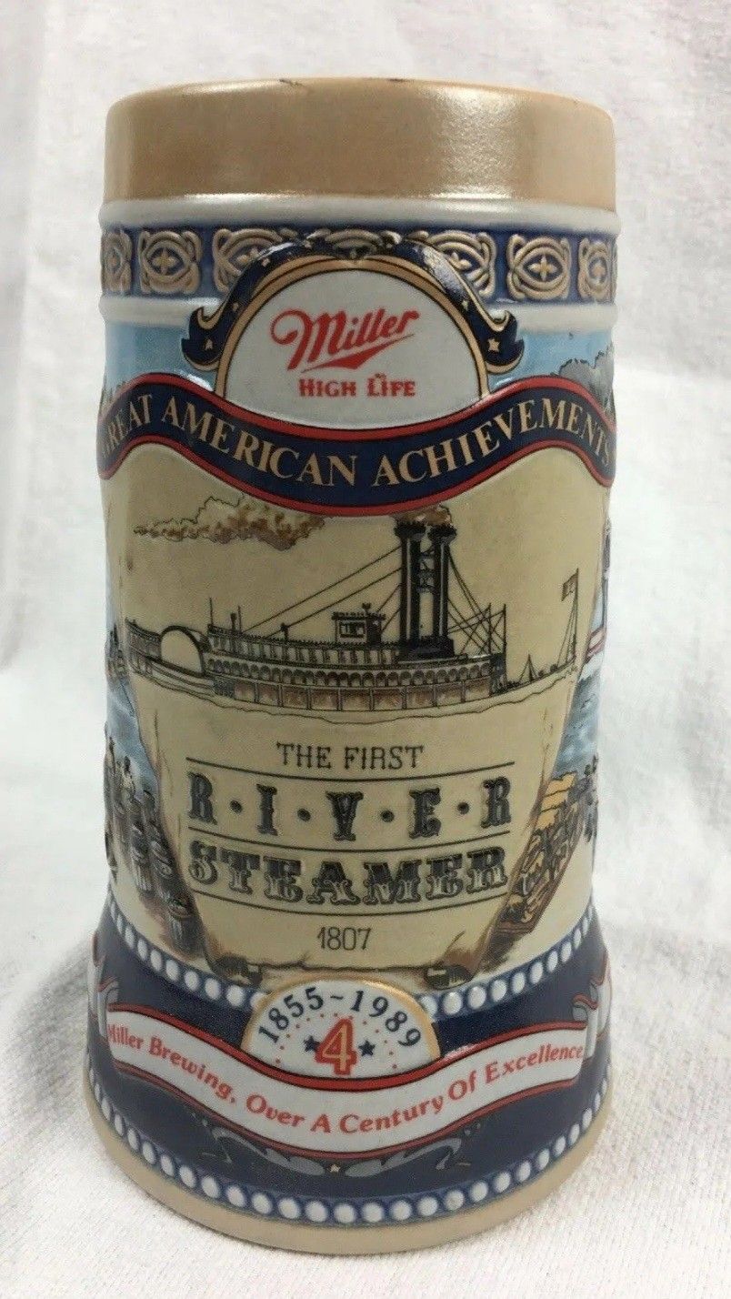 Miller High Life/1807 1rst River Steamer Beer Stein/New