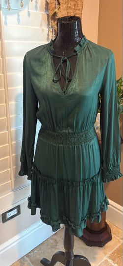 Women’s green long  sleeve mini dress size S