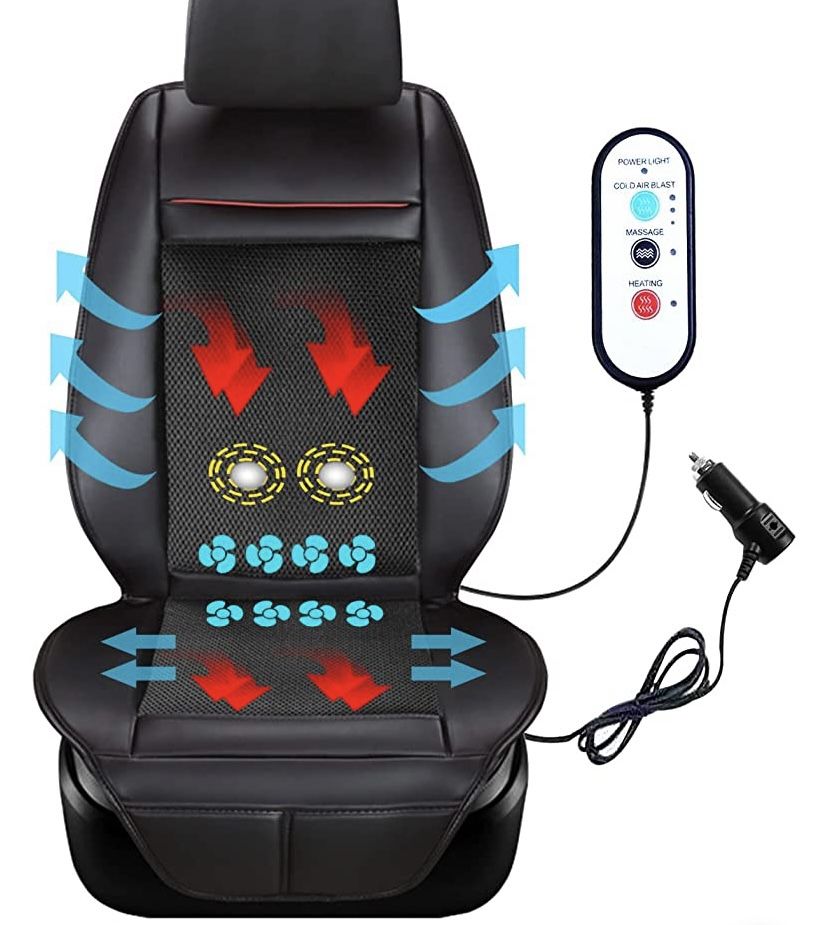 Warm/cooling And Massage Car Seat Cushion Cover Faux Leather Driver Seat Cover Chair