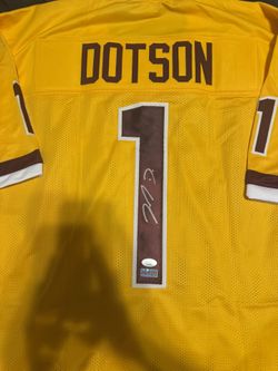 J. Dotson Autographed Custom Redskins Jersey