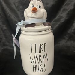 Rae Dunn Disney Frozen "I Like Warm Hugs" Canister With Olaf Topper