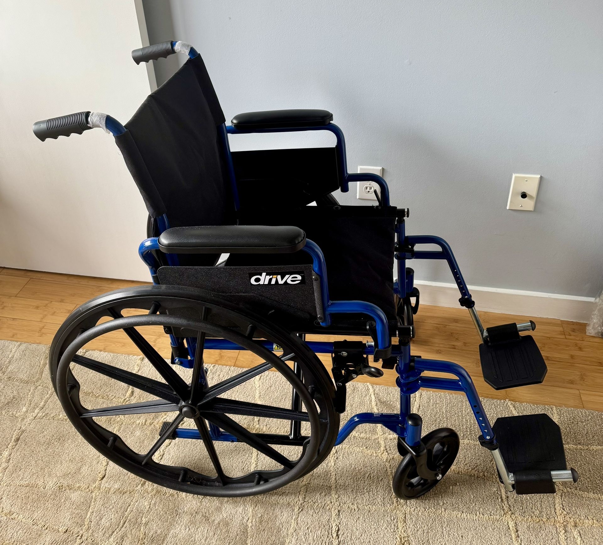 Lightweight Wheelchair With Swing-Away Footrests And Flip-Back Arms, Portable Folding Wheelchair