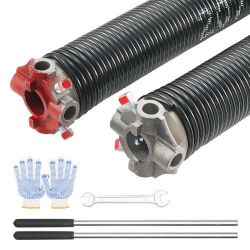 509*Garage Door Torsion Springs, Pair of 0.207 x 2 x 22inch, 16000 Cycles, Garage Door Springs with Non-Slip Winding Bars, Gloves and Mounting Wrench,
