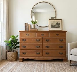 Vintage French provincial, solid wood dresser