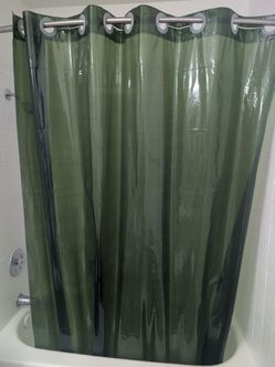 Olive green shower curtain