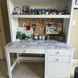 Pottery Barn Wood Desk, Hutch, and Chair X 2