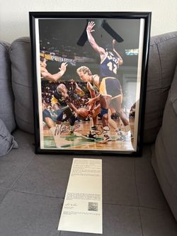 Larry bird and magic Johnson signed 16x20 upper deck /300 limited