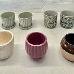 Selection Of Small Indoor Plant Pots