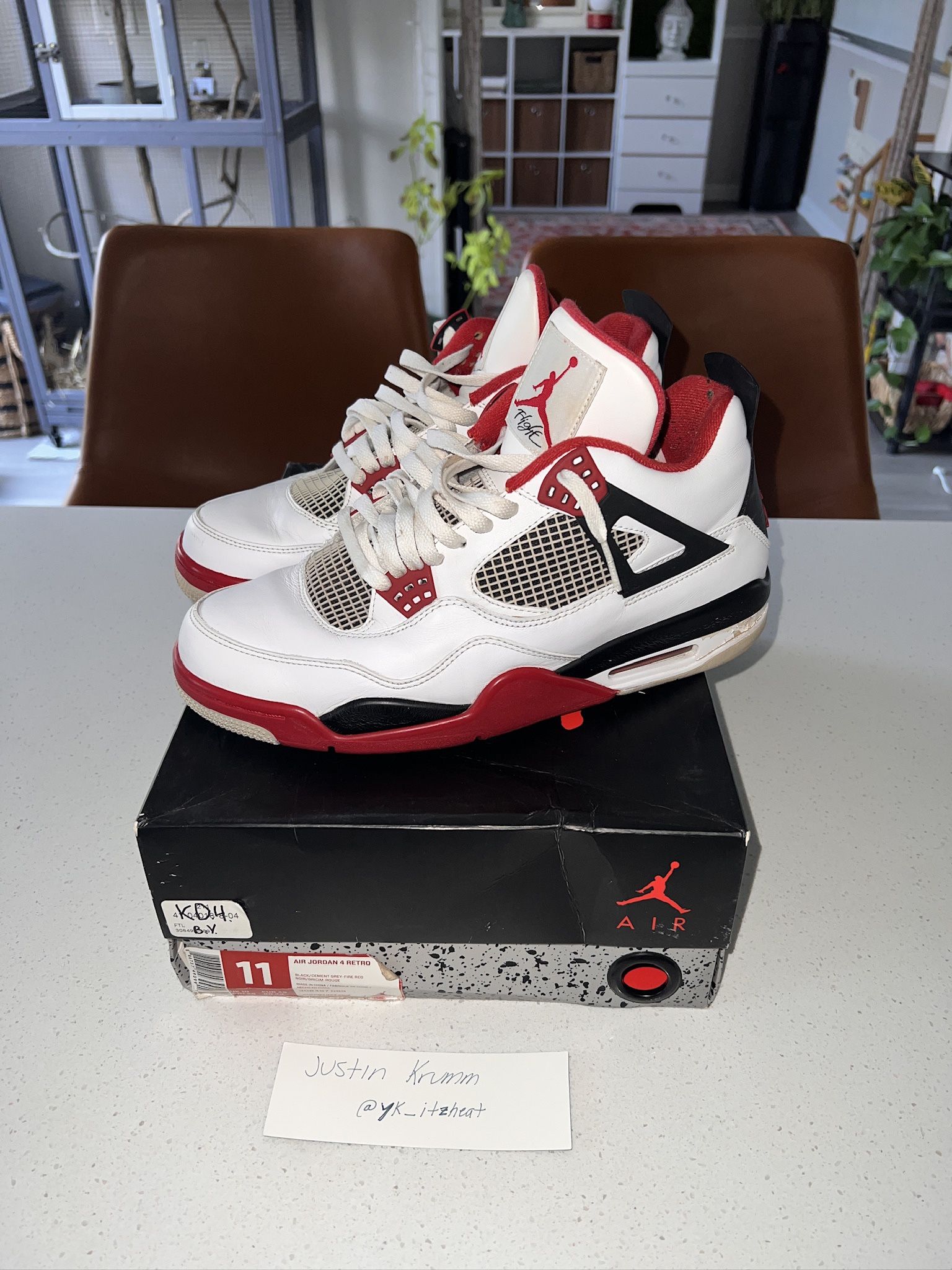 2012 Air Jordan 4 Retro 'Fire Red' 2012 / Size 11 / $140