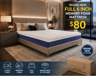 Brand new 6” memory foam mattress for $80