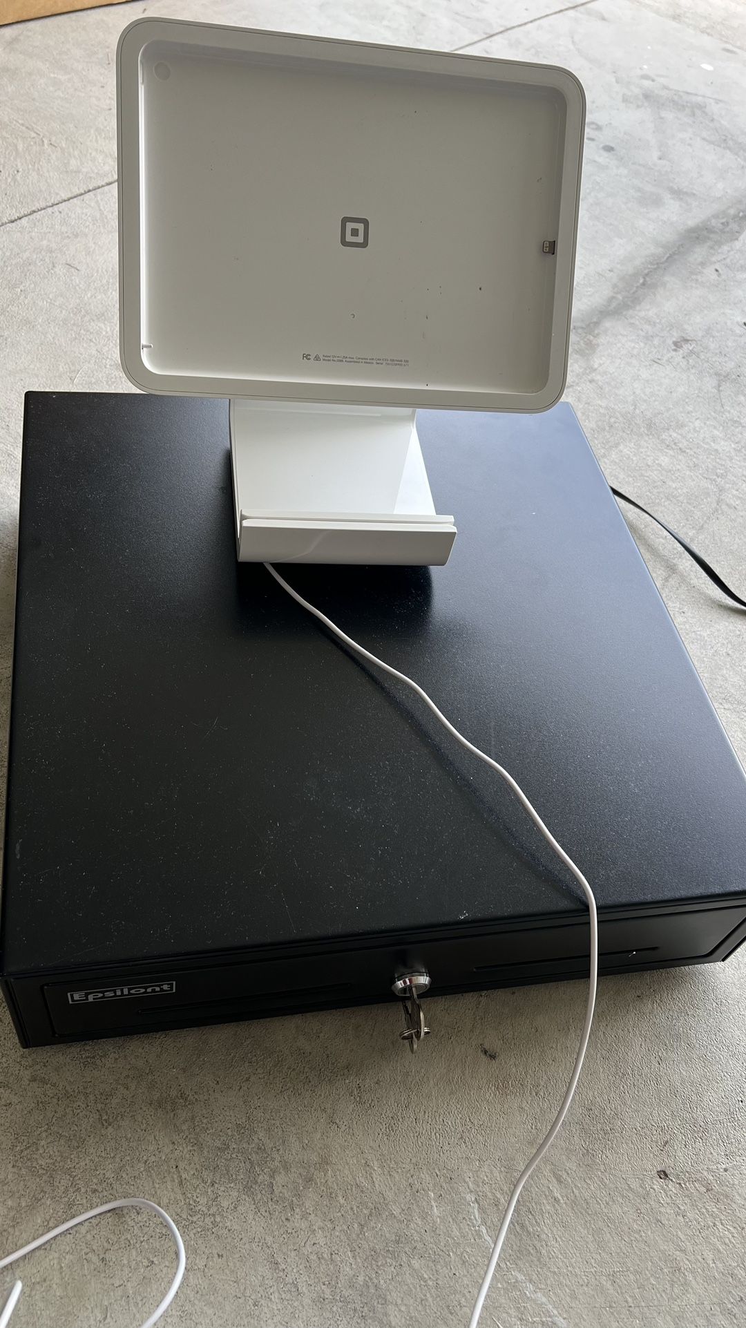 Used .Square POS stand and cash drawer