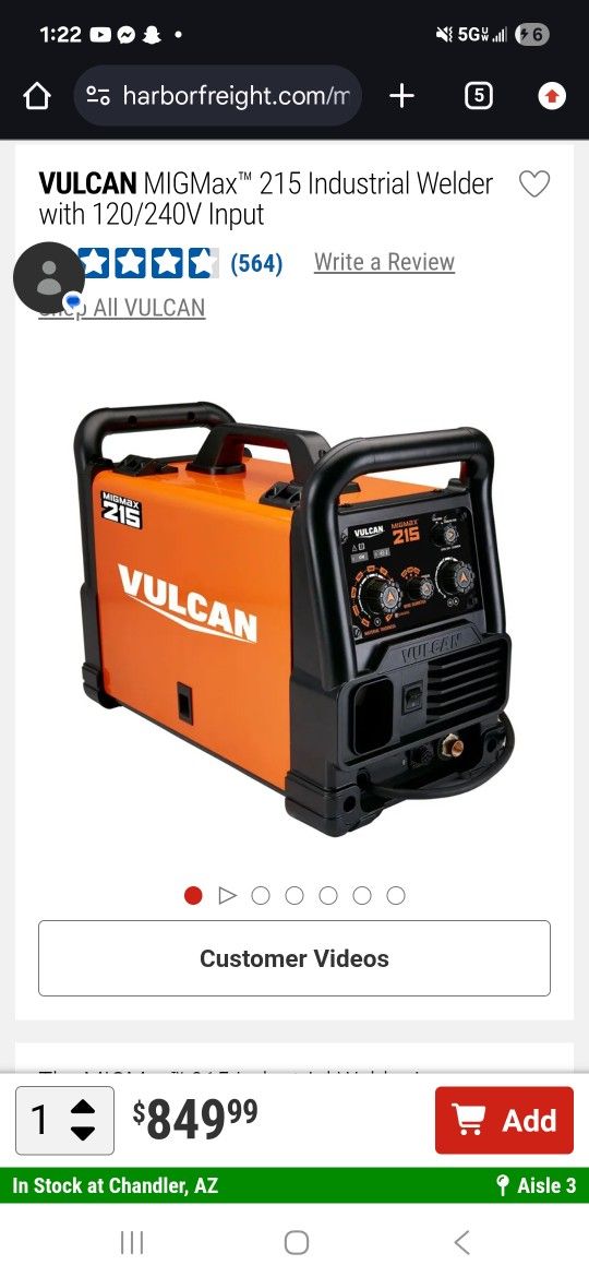 Vulcan Migmax215 Welder