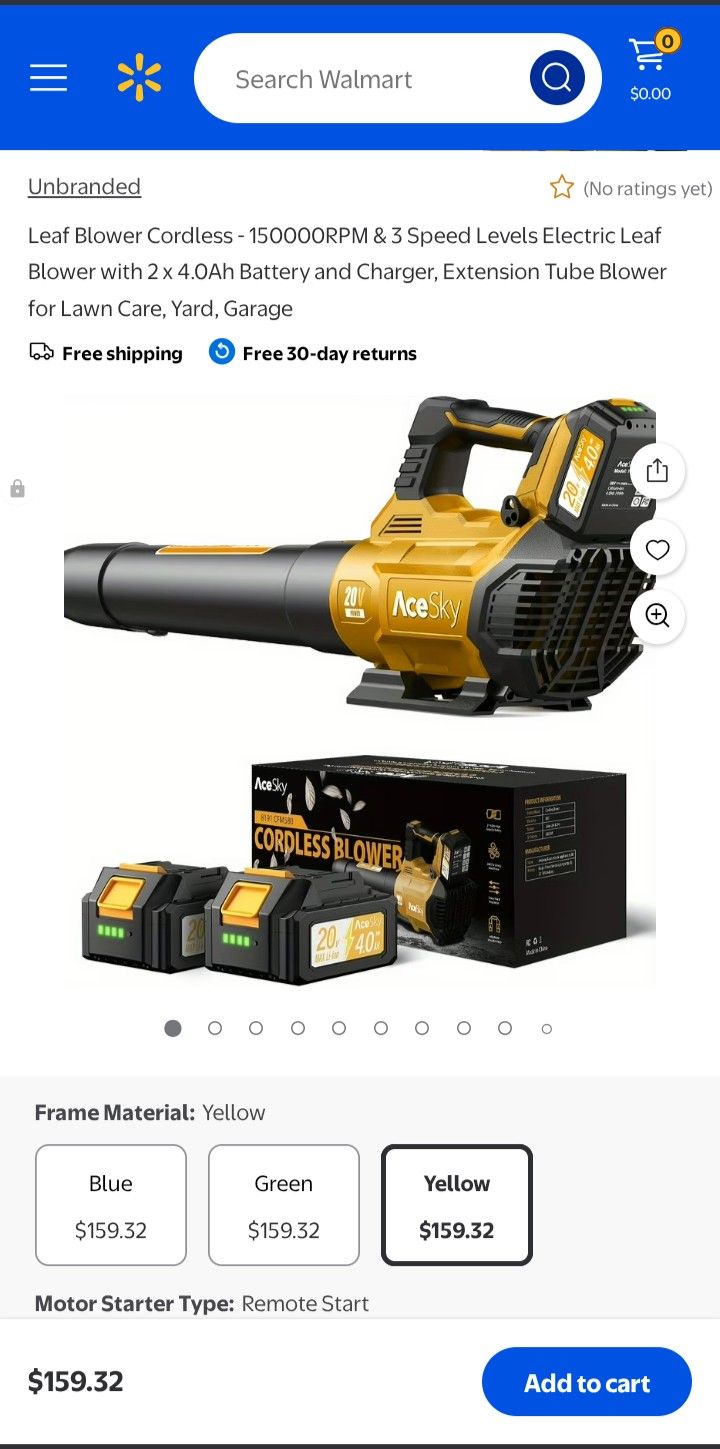 AceSky LB-8191 CFM580 Cordless Blower