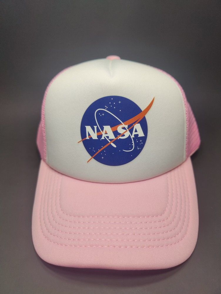 NASA Hat Adjustable Trucker Hat Pink