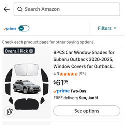 8PCS Car Window Shades for Subaru Outback 2020-2025