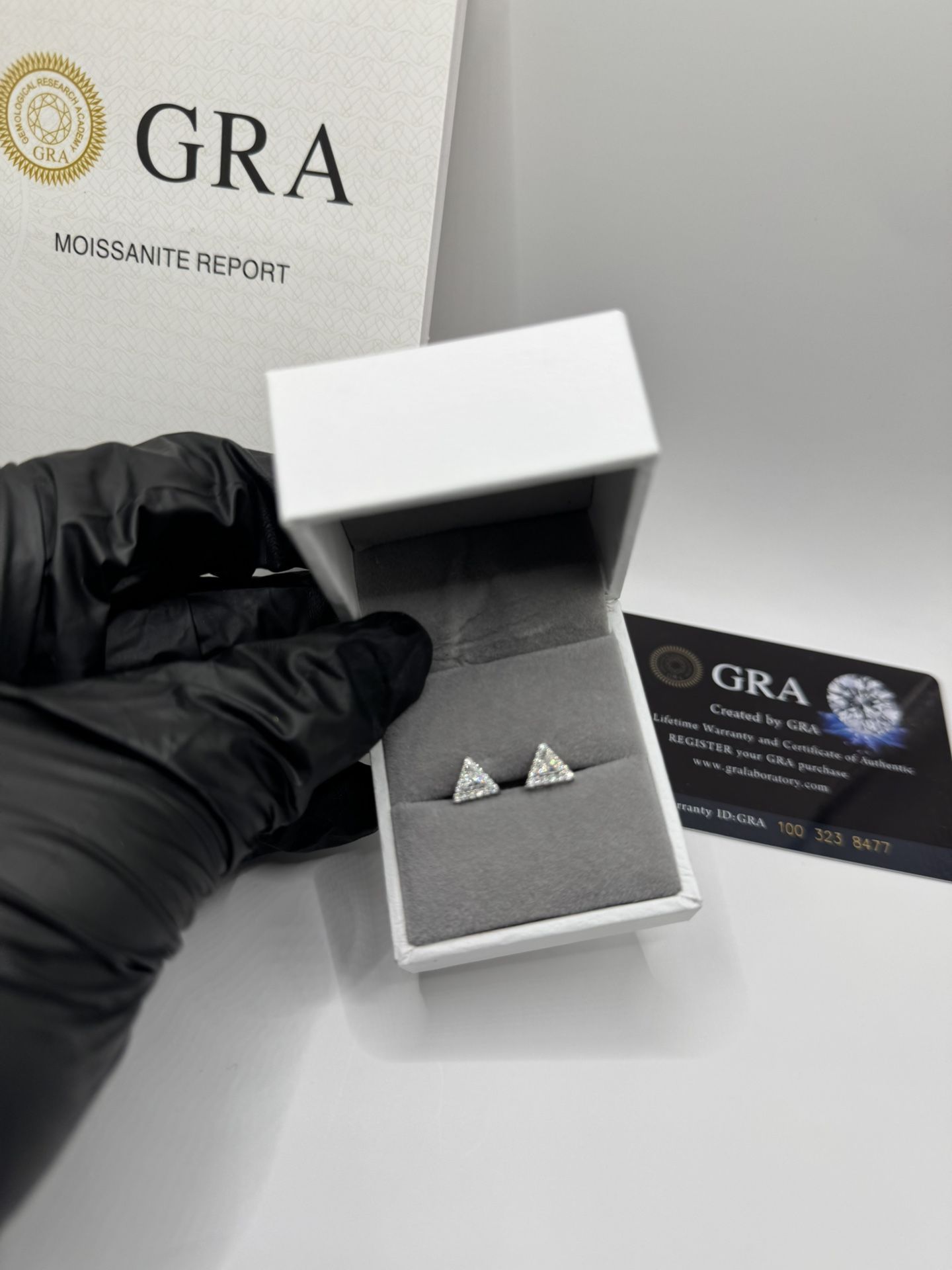 S925 Sterling Silver Moissanite Earrings VVS1 D Color GRA Certificate