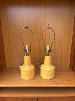 Mid Century Modern Ceramic Pair Of Lamps By Lotte And Gunnar Bostlund