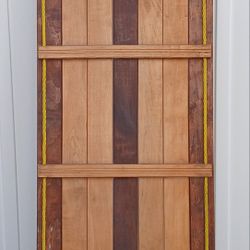 Vintage Paris Wood Wooden 94” 8’ Toboggan Snow Sled Rare Tan Cushion