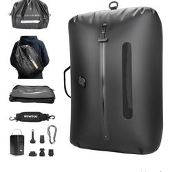 Vacuum Bags for Travel with Pump & Adjustable Strap, 40L Compression Packing Cubes IP67 Waterproof Reusable Travel Space Saver Bags for Carry on Lugga