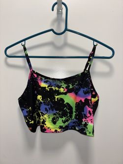 SHEIN Black Splatter Print Crop Top and Shorts Set Size L