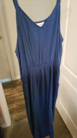 Long stretch blue dress