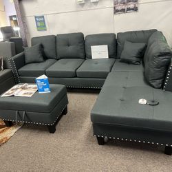 Sectional w/ Storage Ottoman
