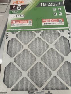 4 HDX Air filter 16x25x1 and 1 glasfloss 16x25x1
