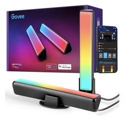 Govee Smart LED Light Bars, Work with Alexa and Google Assistant, RGBICWW WiFi TV Backlights with Scene and Music Modes for Gaming, Pictures, PC, Room