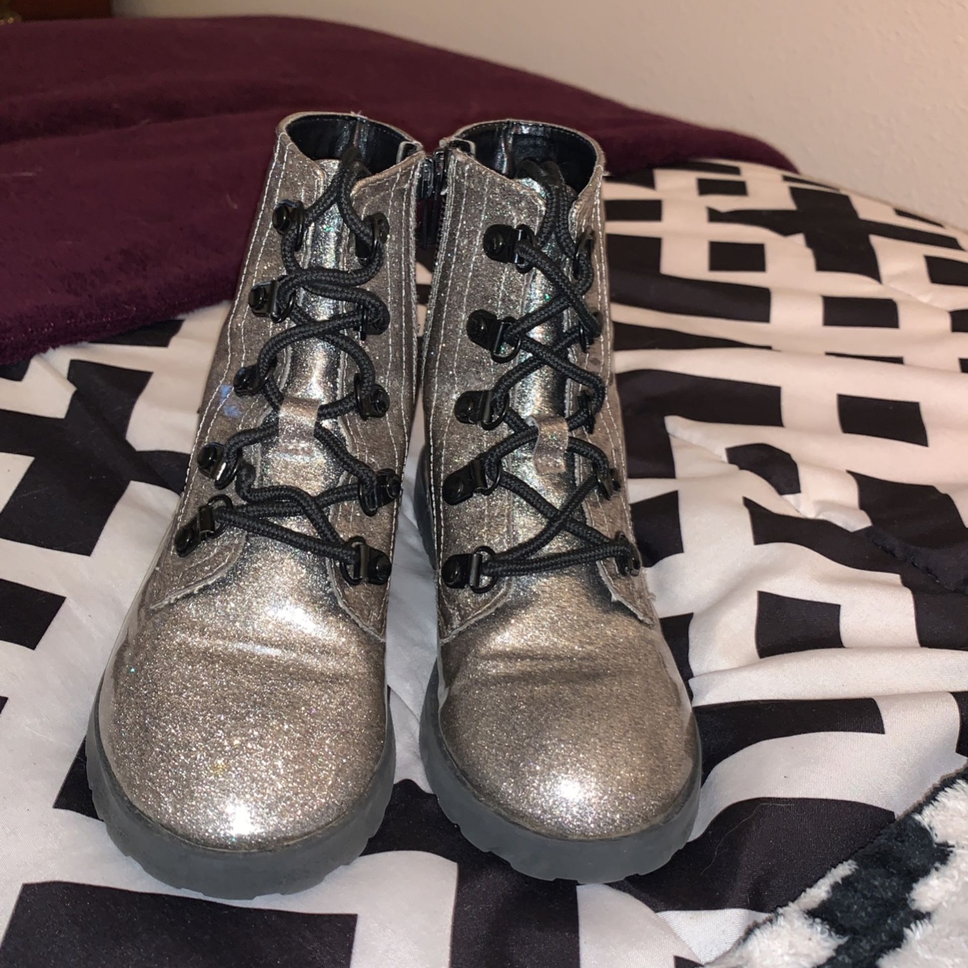 Girls Sparkly Ankle Rain Boots