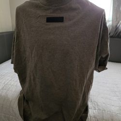 Fear Of God Essentials Brown-Grey Crew Neck T-shirt Size S 