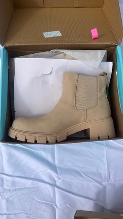 Beige Chelsea Boot with Lug Sole
