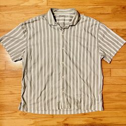 Mens A&F Striped Dress Shirt XL