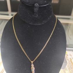 14k Gold Necklace With Pendant 6.8 Grams 24 Long Layaway Available 10% Down If You Interested Please Make Sure You Ask For Maribel Thank You 