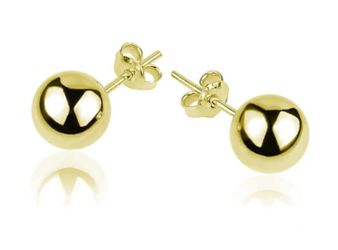 Elegant earrings- gold plated balls 24k