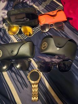 2 pairs of men's ray bans one pair of women's raybans and one pair of women's Oakleys