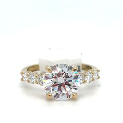18Kt Yellow Gold Lab Diamond Ring 4.50g 3.54CTW Size 8 I-1503