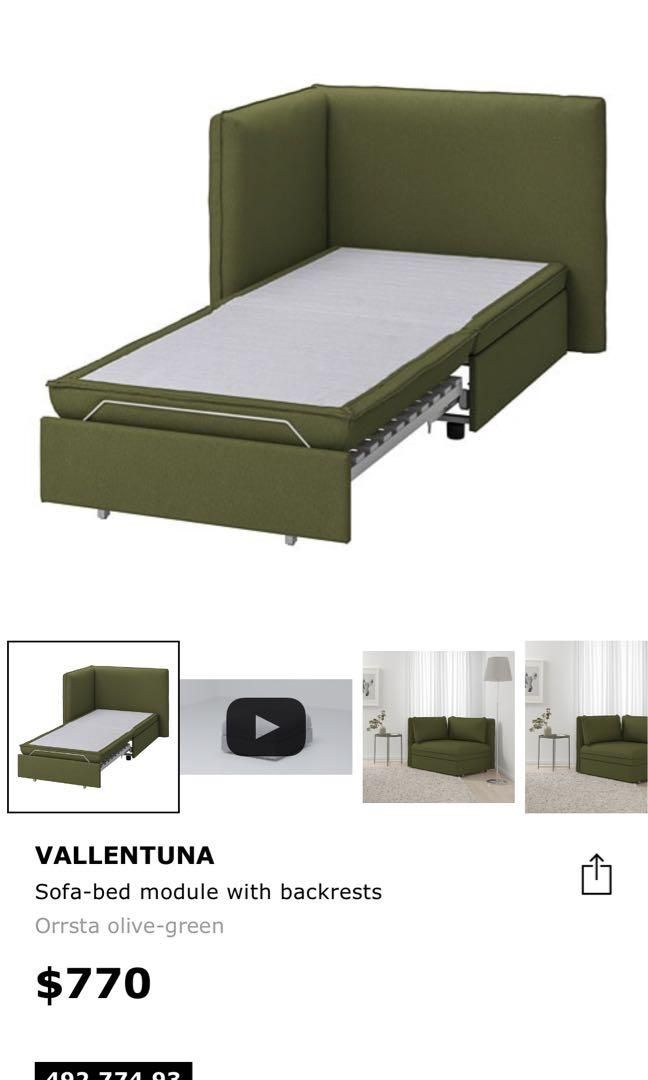 Sofa-bed Module With Backrest And Cushions