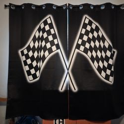 Checker Flag Darkening Curtains 