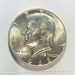 1968 D Kennedy Half Dollar BU 40%